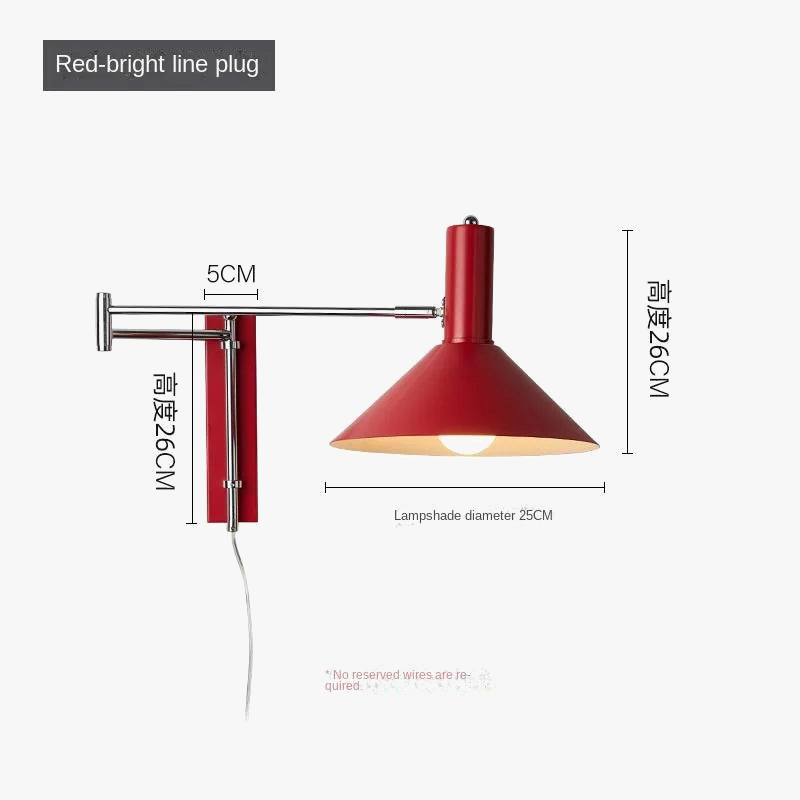 applique murale led vintage rotative pliante pour hôtel