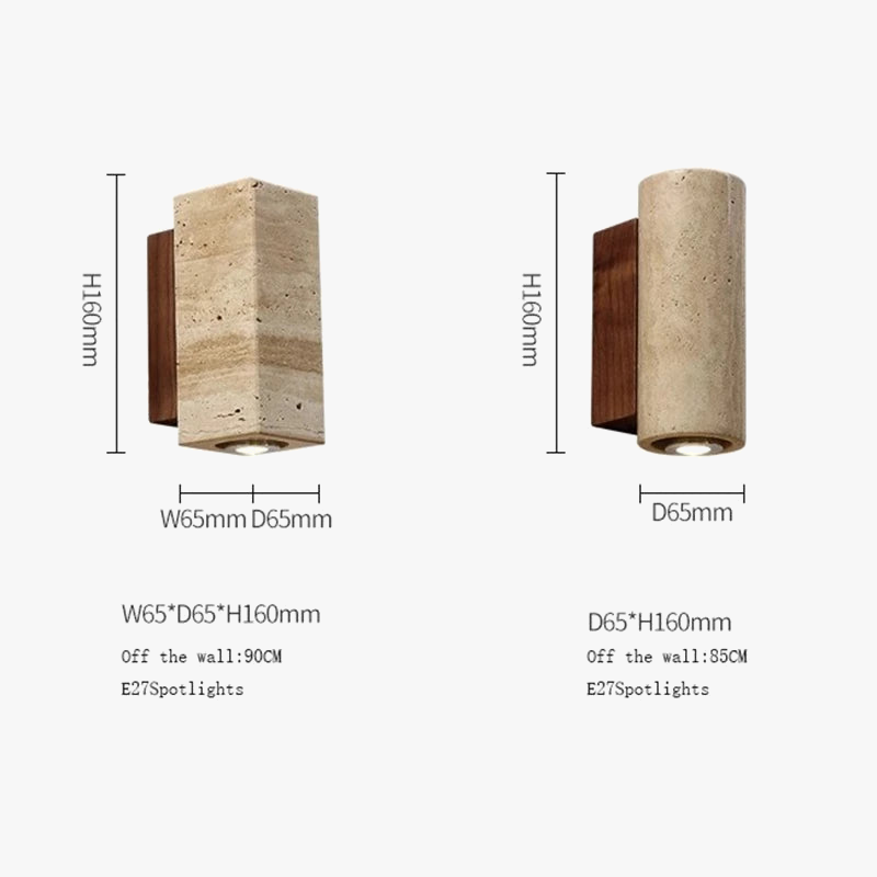 applique murale led wabi-sabi en pierre naturelle