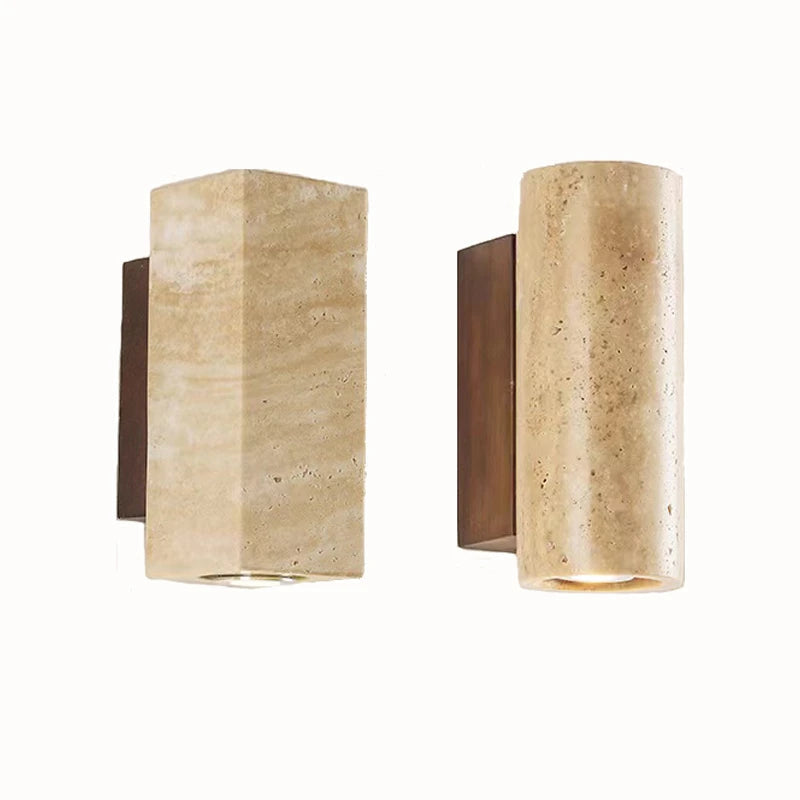 applique murale led wabi-sabi en pierre naturelle