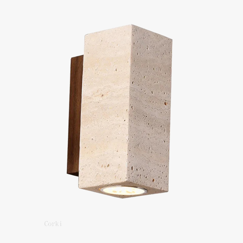 applique murale led wabi sabi en travertin décoratif d'intérieur