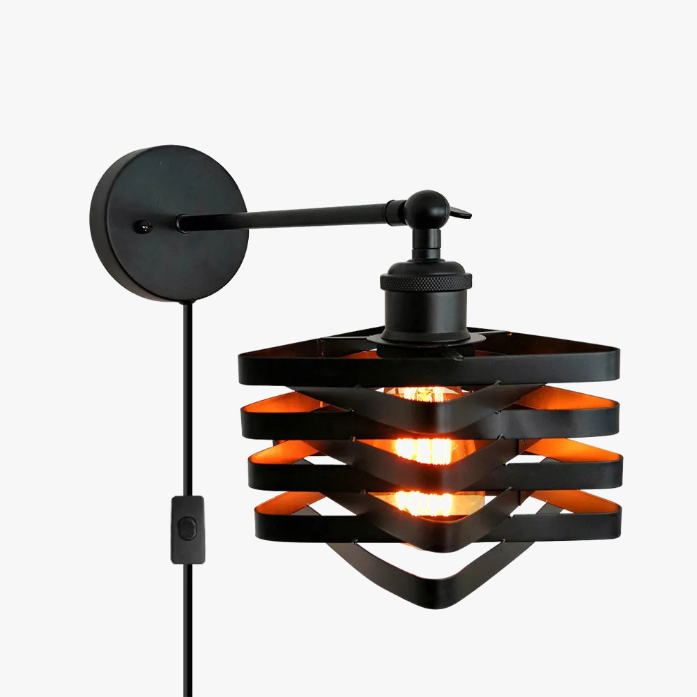 applique murale loft industriel pour prise culbuteur vintage luminaire