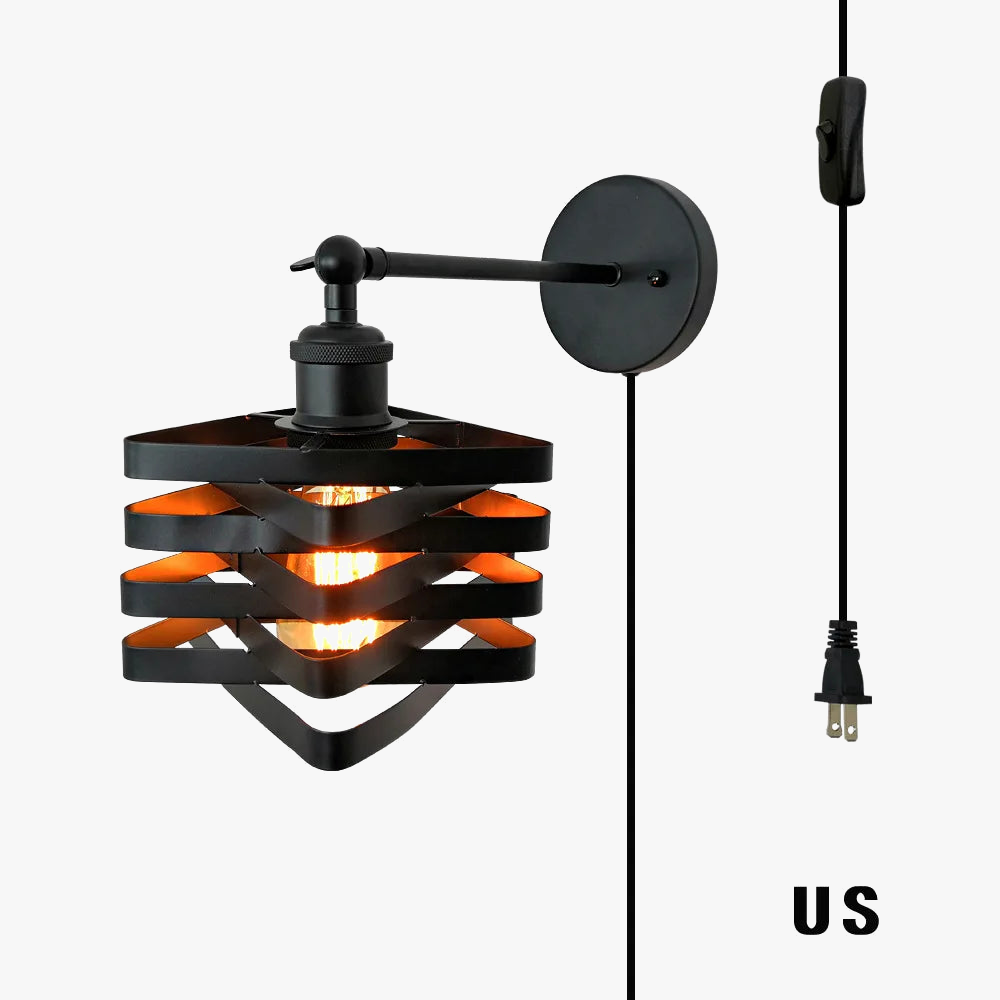 applique murale loft industriel pour prise culbuteur vintage luminaire