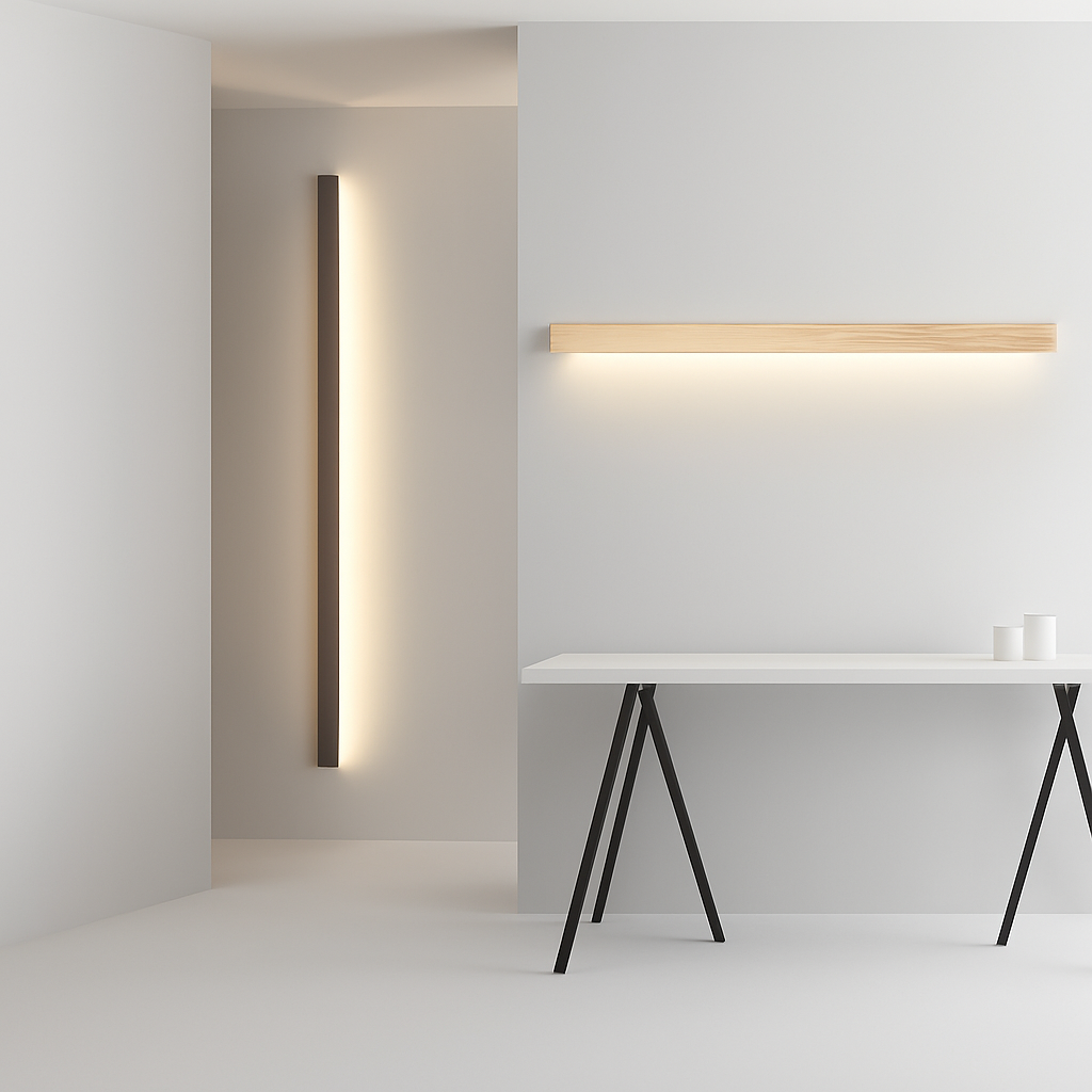 applique murale Longue bande LED en bois