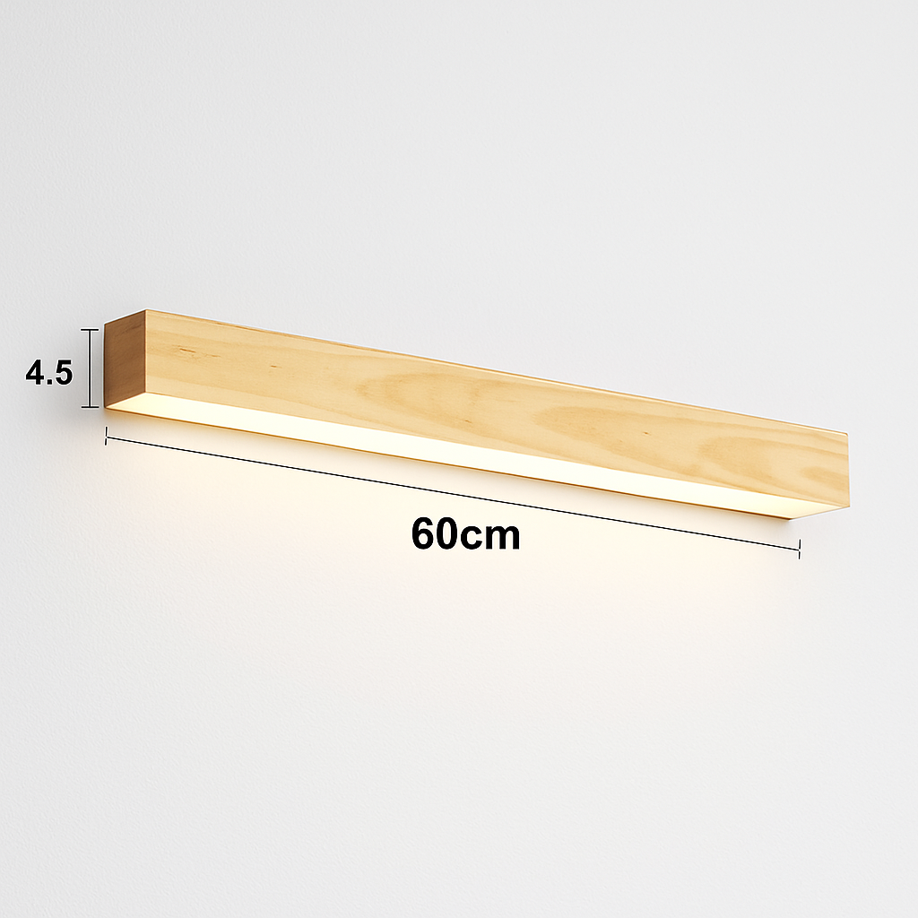 applique murale Longue bande LED en bois