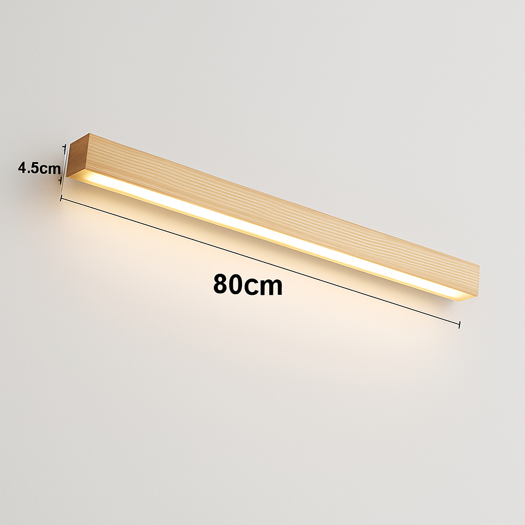applique murale Longue bande LED en bois
