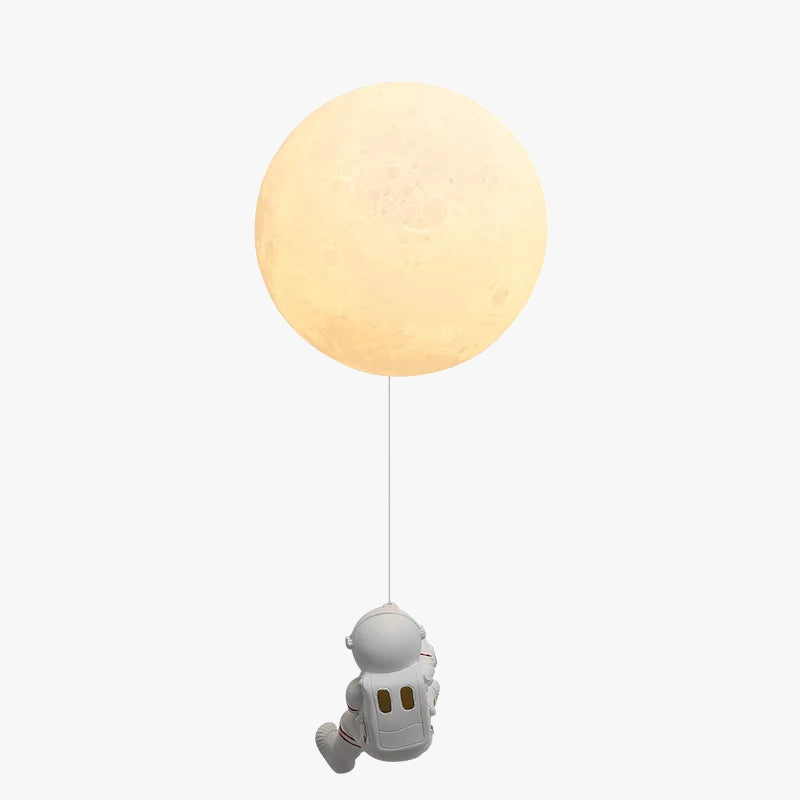 applique murale lune astronaute en cuivre pour garçon