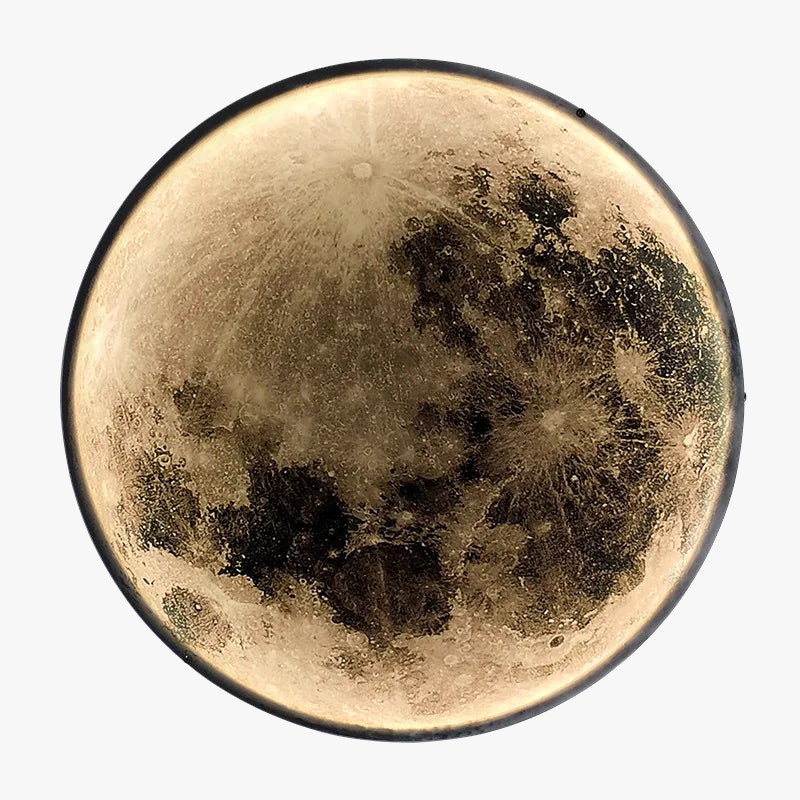 applique murale lune moderne avec intensité variable et télécommande led