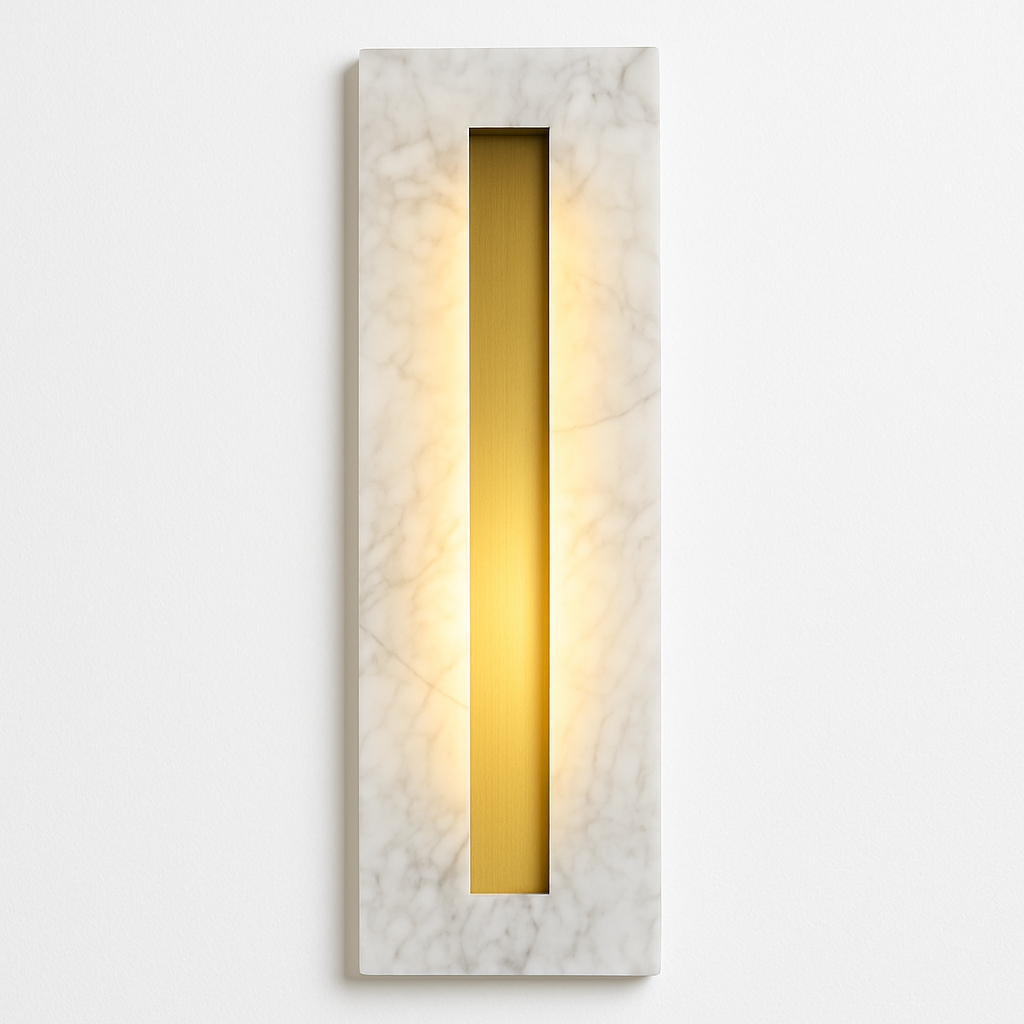 applique murale luxe en cuivre et marbre moderne