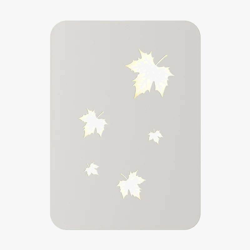 applique murale métallique à intensité variable avec feuilles d'érable