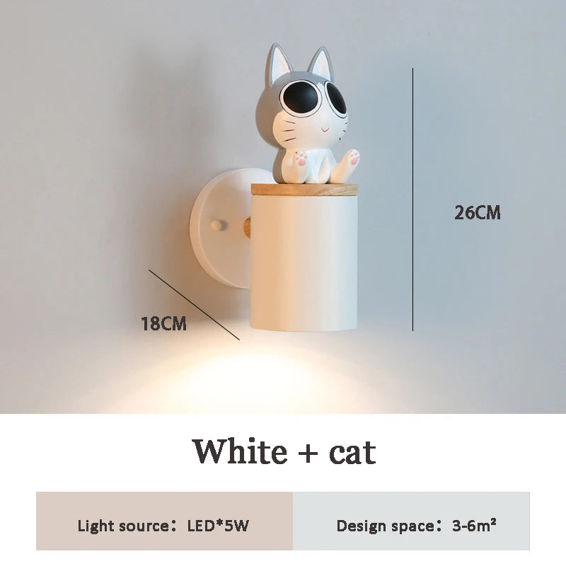 applique murale mignonne chat aux grands yeux pour enfant
