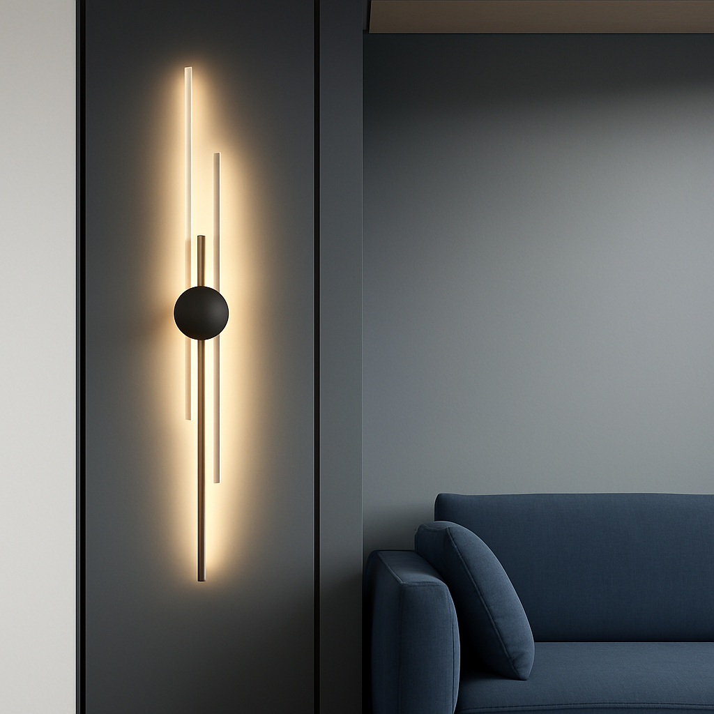 applique murale minimaliste en laiton led atmosphère