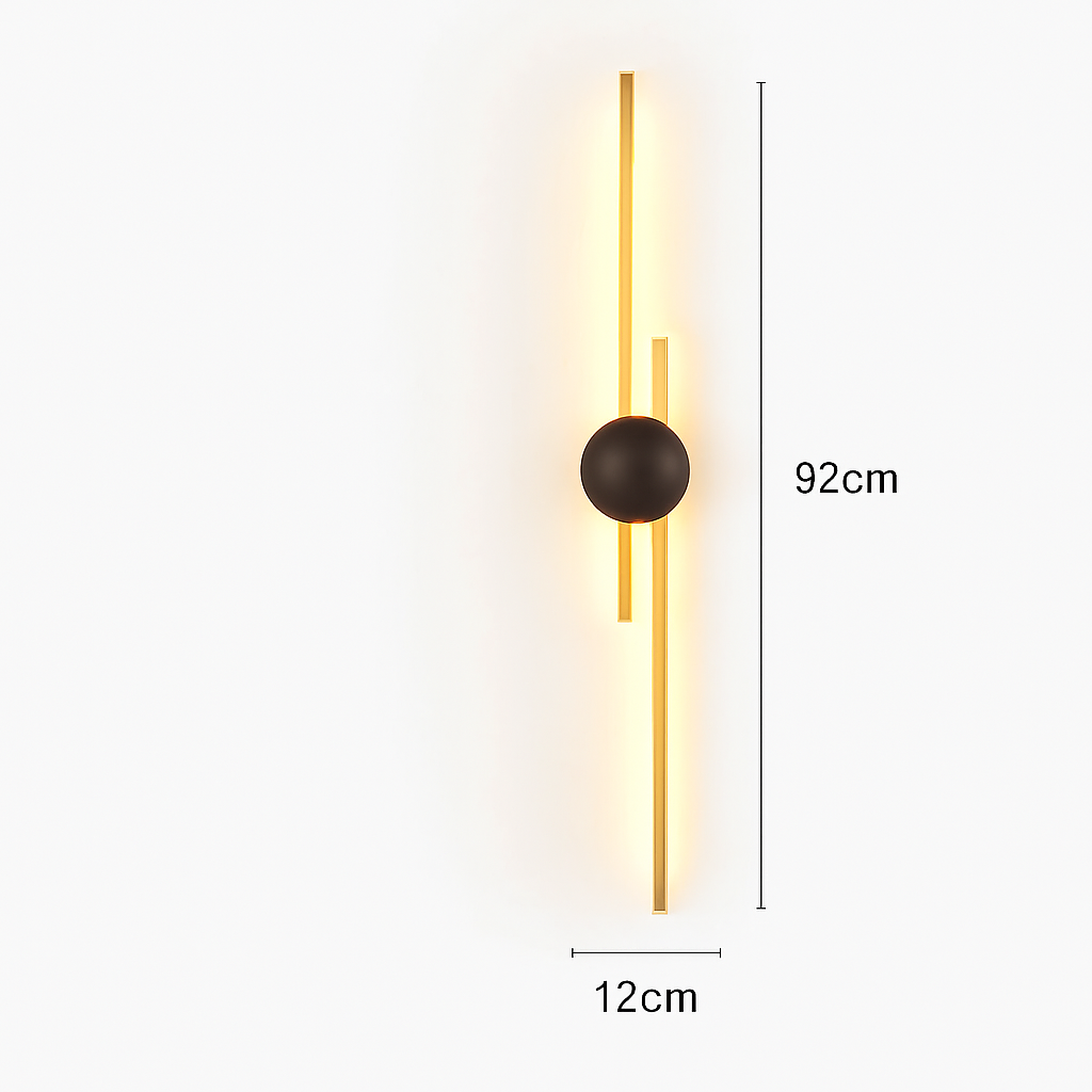 applique murale minimaliste en laiton led atmosphère