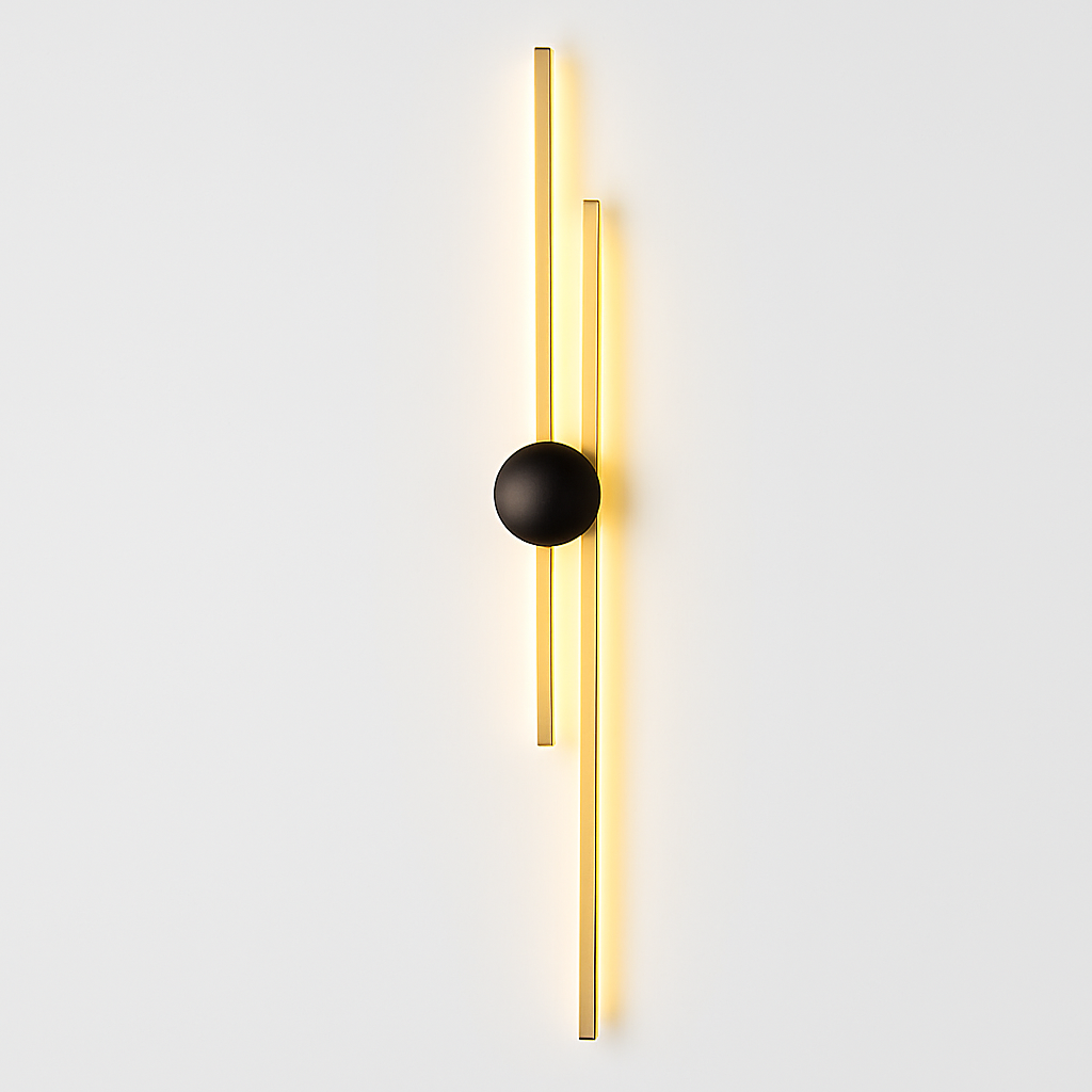 applique murale minimaliste en laiton led atmosphère