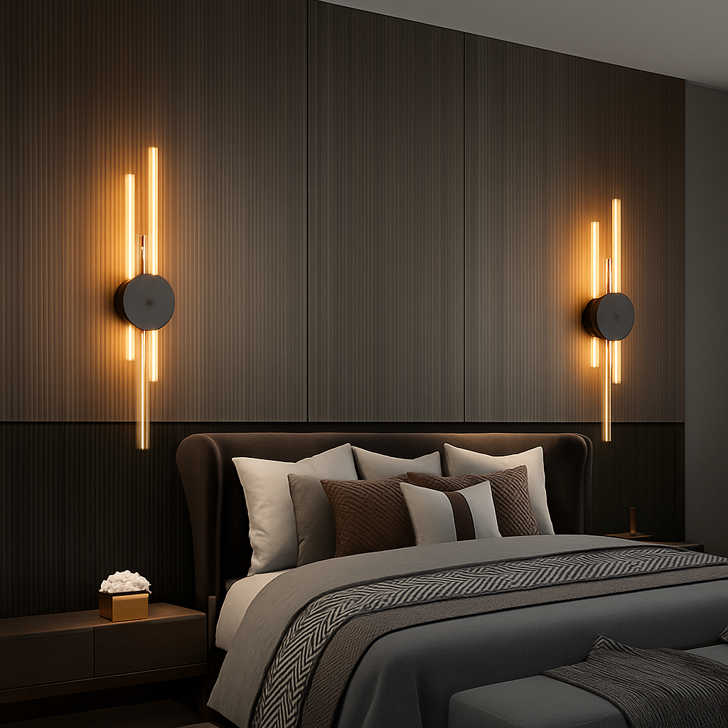 applique murale minimaliste en laiton led atmosphère