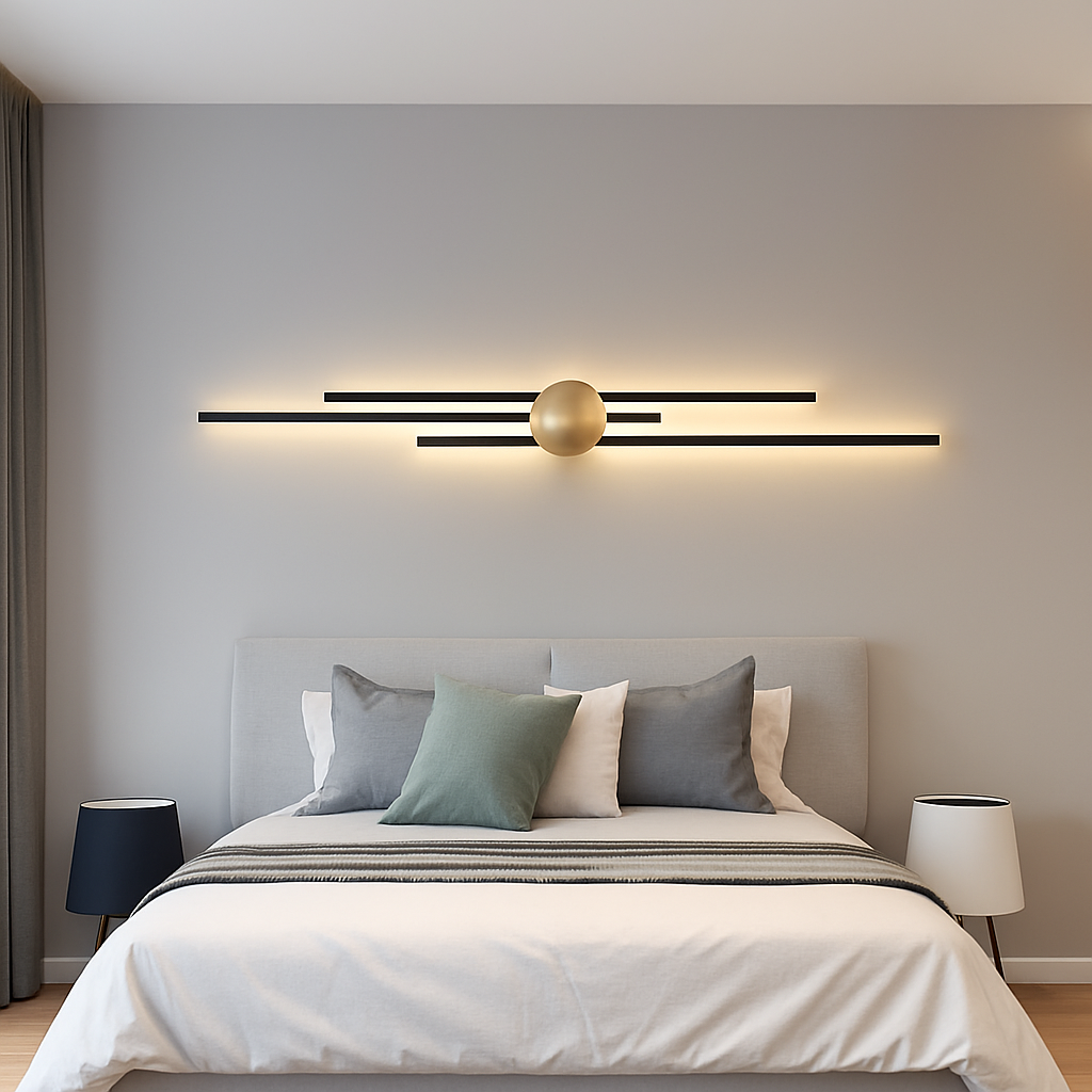 applique murale minimaliste en laiton led atmosphère