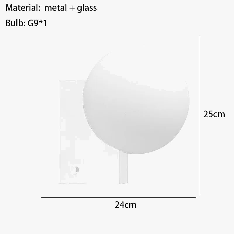 applique murale minimaliste en métal avec ampoule en verre