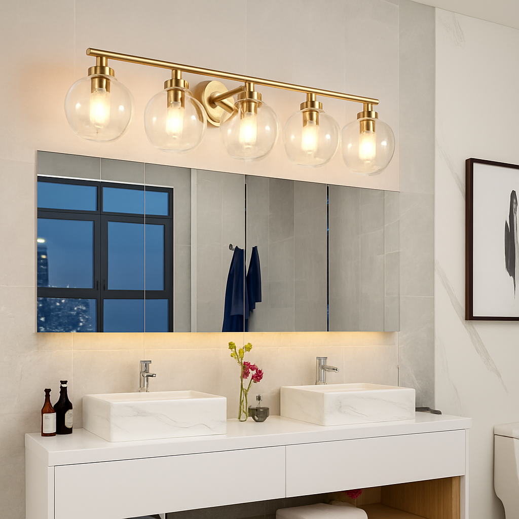 applique murale miroir salle de bains luminaires industrielle vanité luminaire avec abat-jour en verre