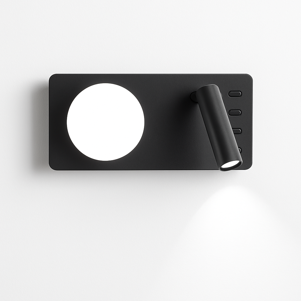 applique murale moderne avec double interrupteur et port usb
