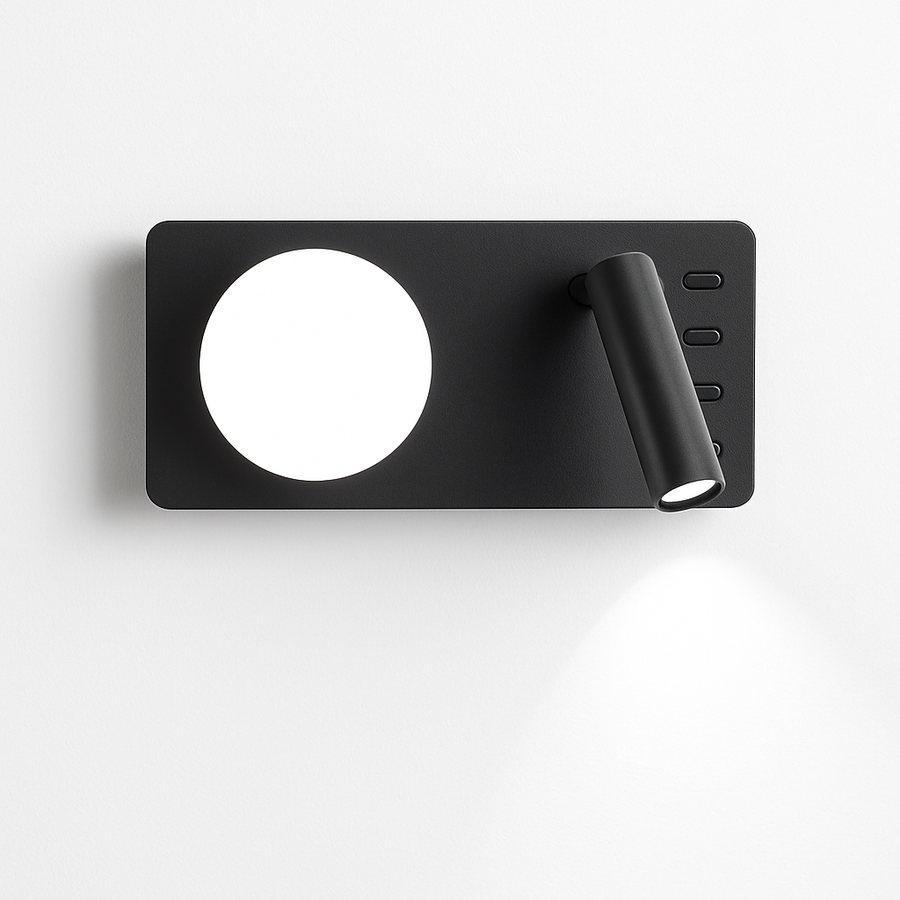 applique murale moderne avec double interrupteur et port usb
