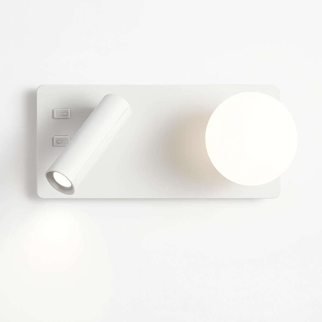 applique murale moderne avec double interrupteur et port usb