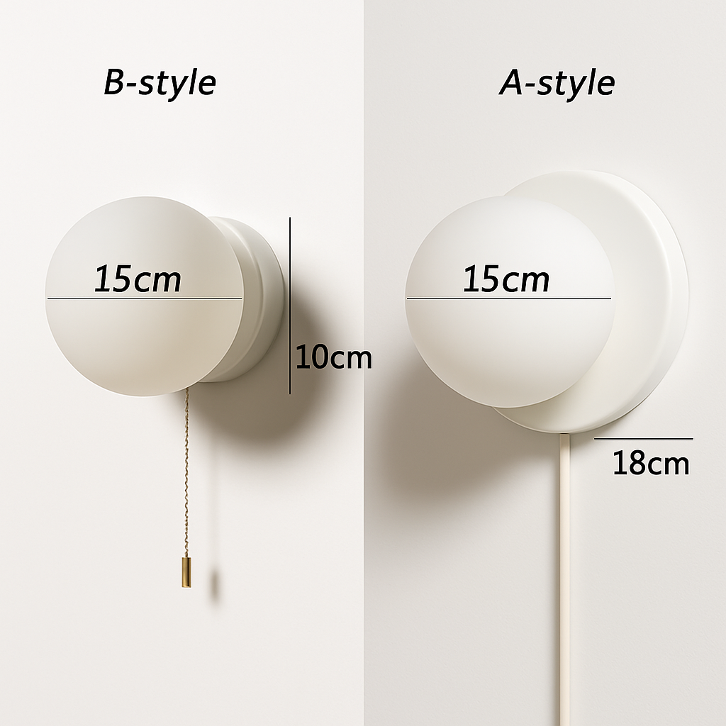 applique murale moderne boule avec interrupteur décoratif intérieur