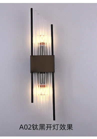 applique murale moderne double tête en cristal doré led