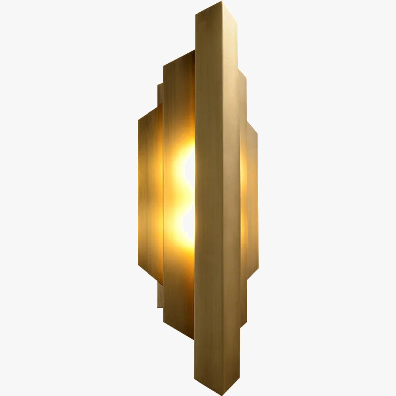 applique murale moderne en acier inoxydable doré pour intérieur