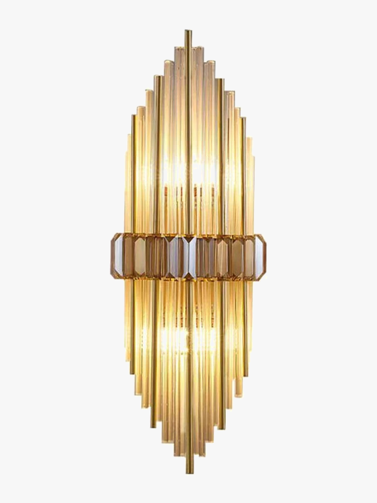 applique murale moderne en acier inoxydable et cristal décoratif