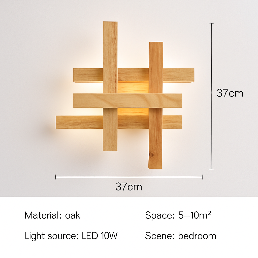 applique murale moderne en bois avec éclairage led artistique