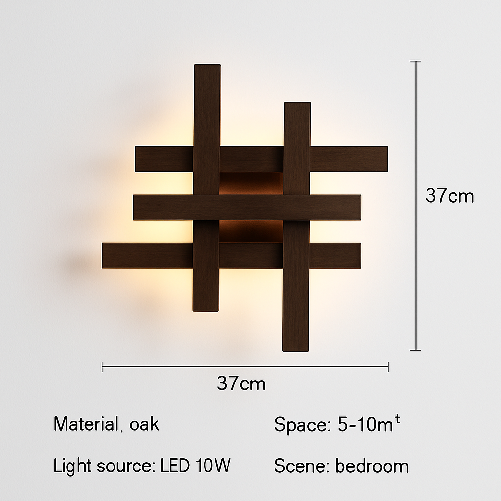 applique murale moderne en bois avec éclairage led artistique