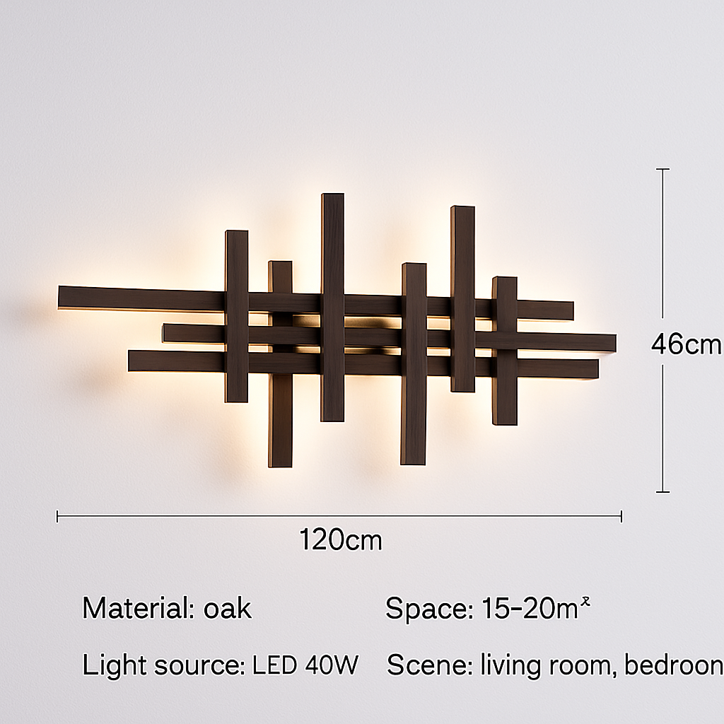 applique murale moderne en bois avec éclairage led artistique
