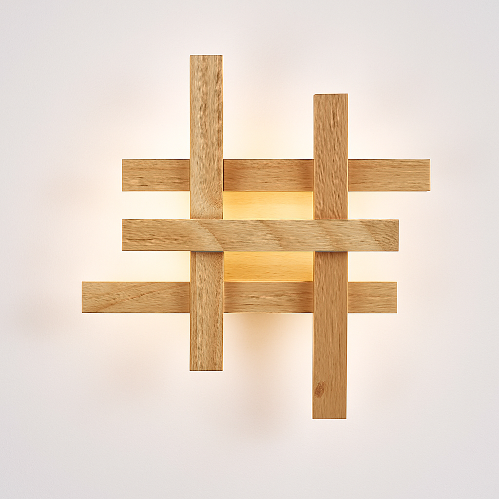 applique murale moderne en bois avec éclairage led décoratif
