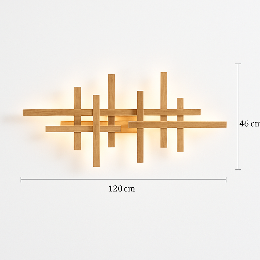 applique murale moderne en bois avec éclairage led décoratif