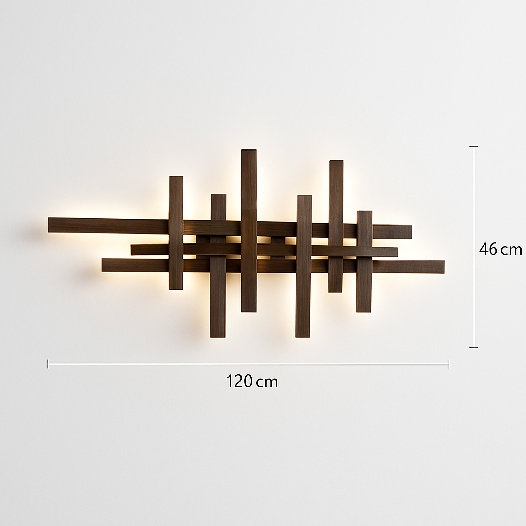 applique murale moderne en bois avec éclairage led décoratif