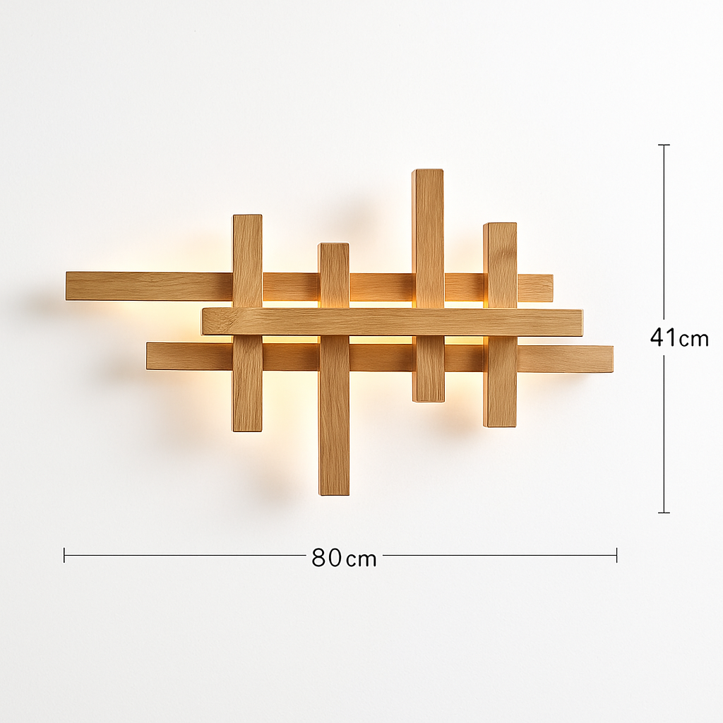 applique murale moderne en bois avec éclairage led décoratif