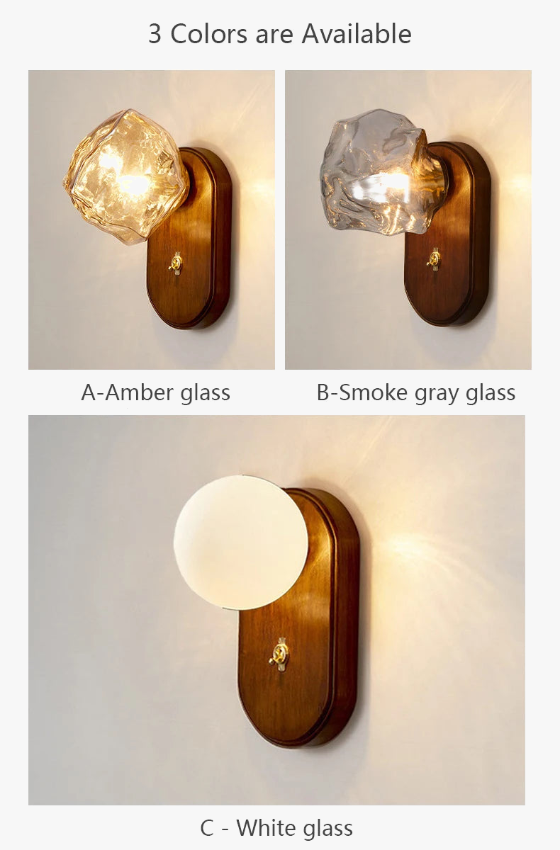 applique murale moderne en bois design nordique avec éclairage led