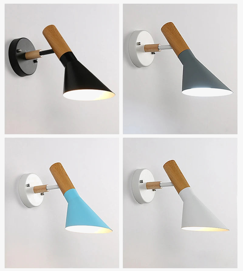 applique murale moderne en bois et fer design nordique