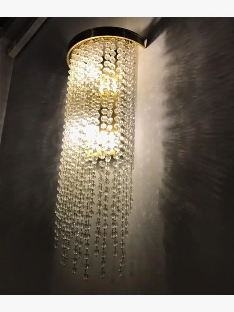 applique murale moderne en cristal doré pour intérieur élégant