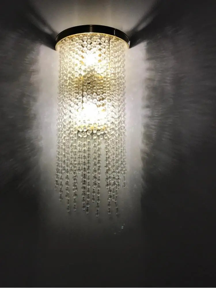 applique murale moderne en cristal doré pour intérieur élégant