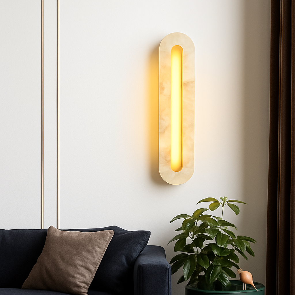 applique murale moderne en cuivre et marbre design élégant