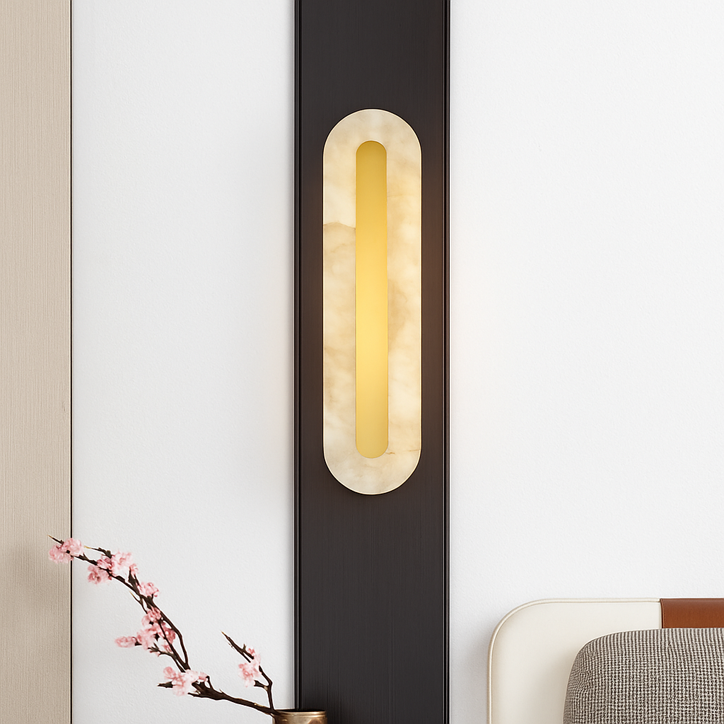applique murale moderne en cuivre et marbre design élégant