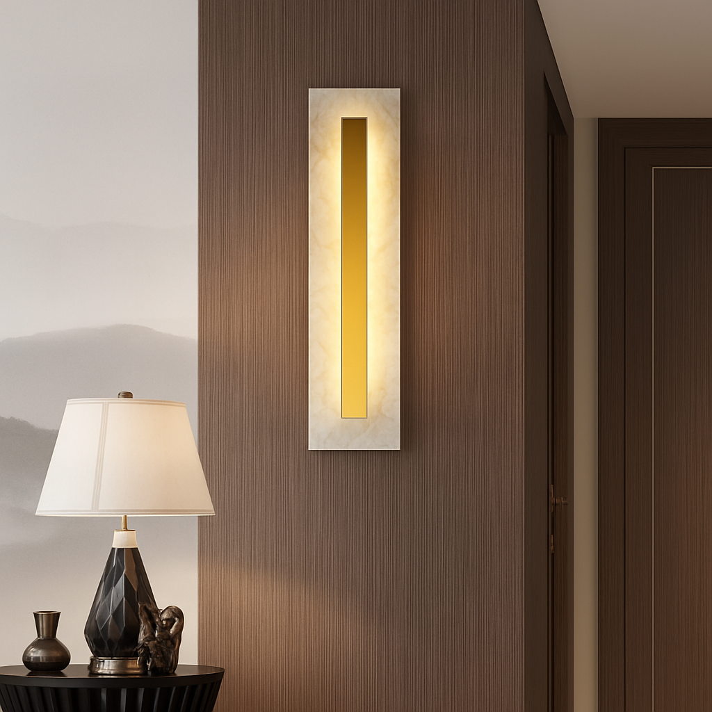 applique murale moderne en cuivre et marbre design élégant
