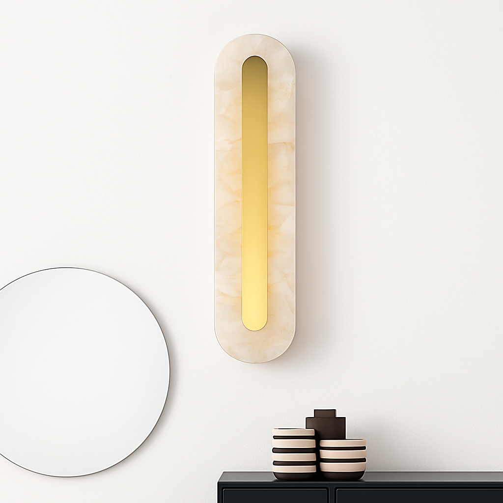 applique murale moderne en cuivre et marbre design élégant