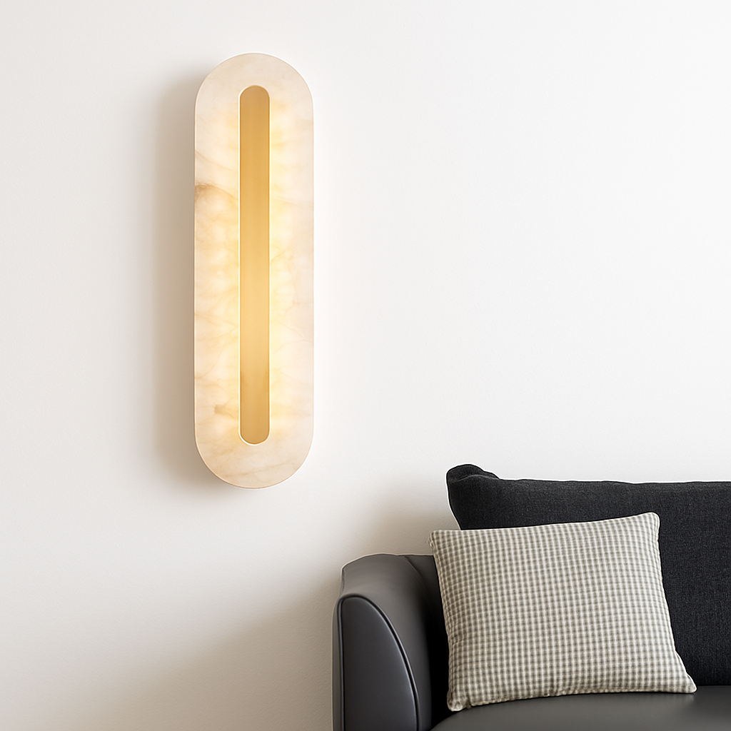 applique murale moderne en cuivre et marbre design élégant