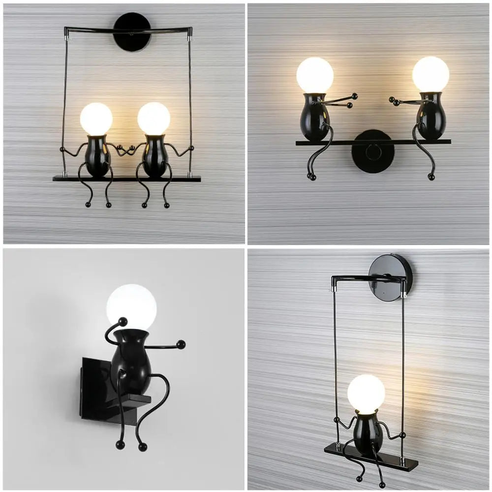 applique murale moderne en fer humanoïde luminaire décoratif d'intérieur