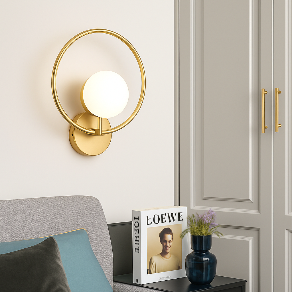 Applique murale moderne en métal rond Harlow