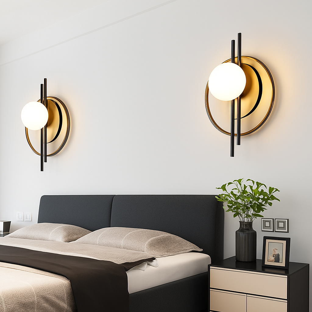 Applique murale moderne en métal rond Harlow
