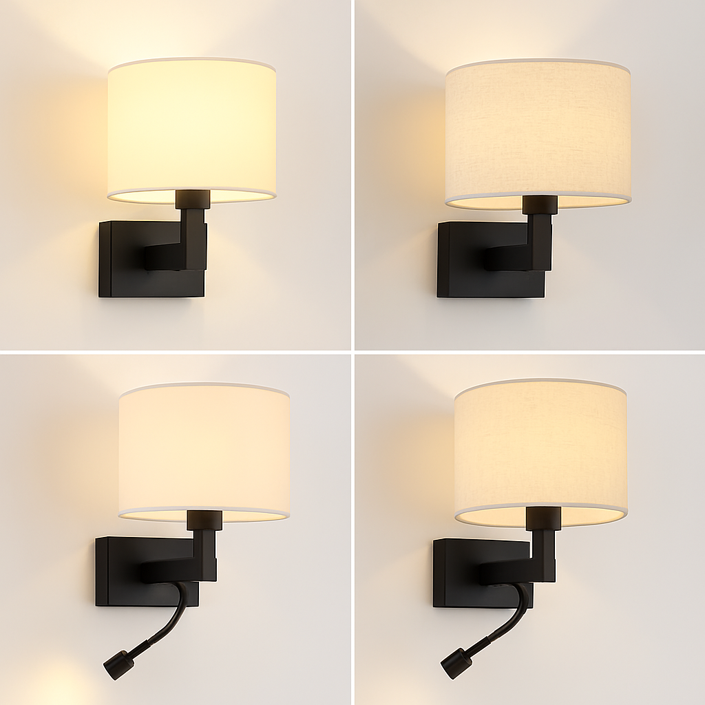 applique murale moderne en tissu avec led américaine européenne