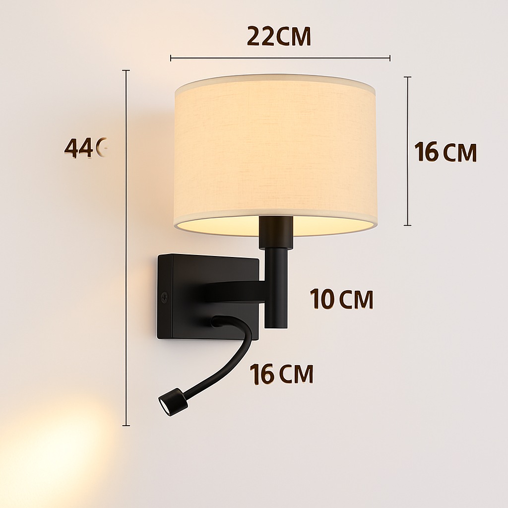 applique murale moderne en tissu avec led américaine européenne