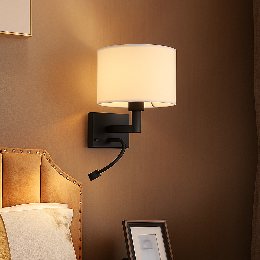 applique murale moderne en tissu avec led américaine européenne